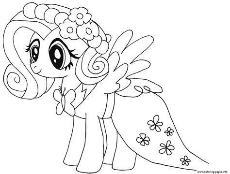 cute fluttershy   pony coloring pages printable