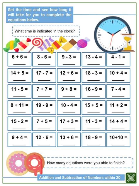 addition  subtraction   worksheets worksheetscity