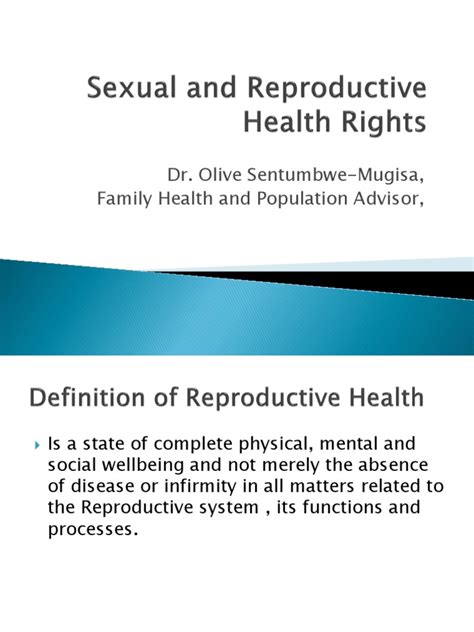 Reproductive Health Rights Ppt Reproductive Health Human Sexual
