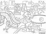 Playground Drawing Coloring Drawings sketch template