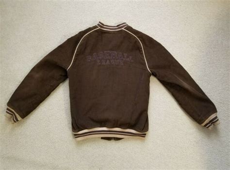 vtg mens bershka brown corduroy zip baseball league embroidered jacket   ebay