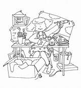Room Messy Craft Digi Pages Realistic Yes Colouring Coloring Dearie Stamp Stamps Dolls sketch template