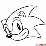 Sonic Face Hedgehog Draw Drawing Step Sketchok Characters sketch template
