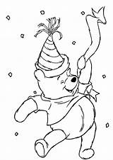 Pooh Coloring Winnie Pages Birthday Disney sketch template