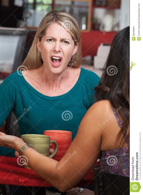 outraged lady  cafe stock image image  awestruck