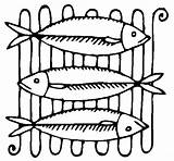 Pescado Brasa Comida Carnes Pescados sketch template