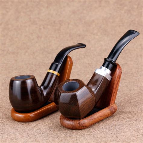 new ebony wood pipe 2 choices creative tobacco pipe smoking accessory