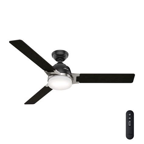 hunter omicron   matte black led indoor ceiling fan  light  remote  blade