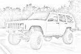 Pencil Jeeps Cherokee sketch template
