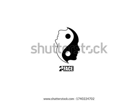 face head logo yin  stock vector royalty