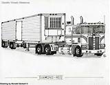 Truck Coloring Trucks Adult Trucker Tattoo Choose Board Tractor Drawing sketch template