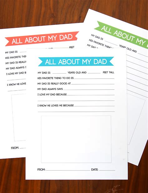 fathers day questionnaire diy gift kids    dad