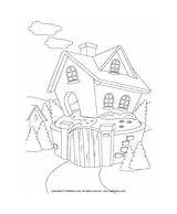 Coloring Houses Cottage Pages sketch template