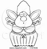 Godmother Fairy Plump Shrugging Clipart Cartoon Thoman Cory Outlined Coloring Vector sketch template