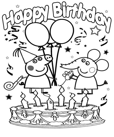 coloring pages happy birthday big collection print postcards