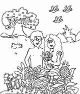 Adam Eve Coloring Pages Garden Clipart Colouring Eden Color Bible God Sheets Printable Snake Made Germs Presence Flee Comments Collection sketch template