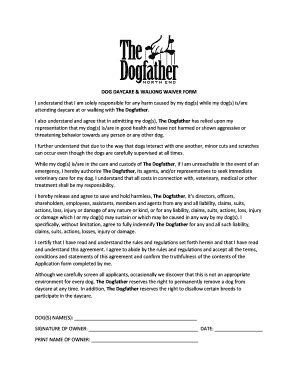 dog boarding waiver form fill  sign printable template