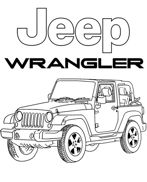 printable jeep wrangler coloring sheet  print