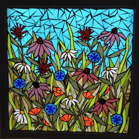 flower garden stained glass mosaic panel delphi artist gallery