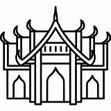 Thai Buddhist Landmark sketch template