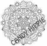 Mandala Hippie Mushrooms Getcolorings sketch template