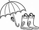 April Coloring Pages Umbrella Boots Print Showers Getdrawings Wecoloringpage May sketch template