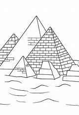 Giza Pyramids Egyptian Coloringsky Sketchite Colour sketch template