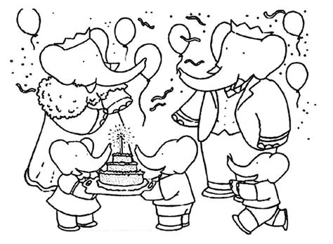 coloriage de babar  imprimer babar kids coloring pages