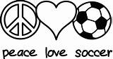 Soccer Peace Coloring Pages Printable Sports Print Wall Girls Coloring4free Cool Field Girl Vinyl Ball Football Decal Sticker Decor 22x6 sketch template