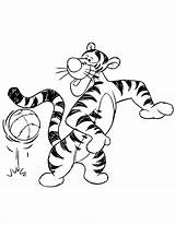 Basketball Tigger Bouncing Clipart Coloring Ball Pages Printable Outline Template Clip Playing Library Cliparts sketch template