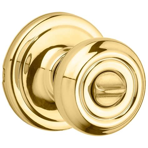 kwikset cameron polished brass privacy door knob single pack  lowescom