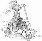 Freya Norse Mythology Coloring Pages Chariot Goddess Her Cats Drawn Etc Freyja Clipart Usf Edu Two Viking Gods She Searching sketch template