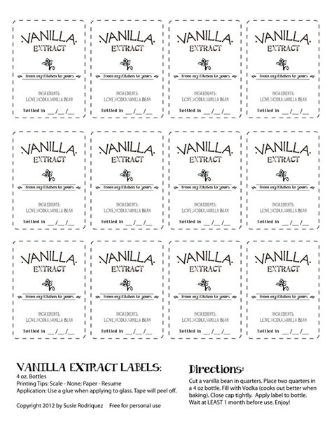 vanilla extract labels   personal  crafty crafty