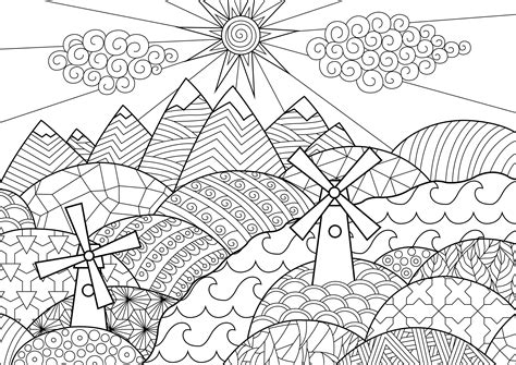 simple landscape coloring pages autumn scene coloring pages  getcoloringscom