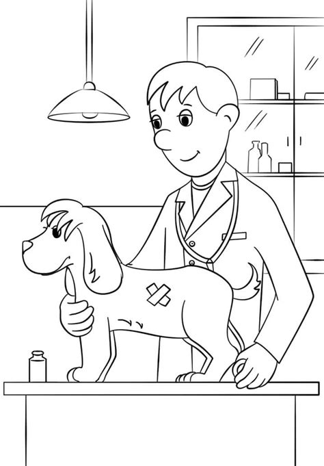 veterinarian coloring page  printable coloring pages  kids