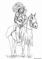 Coloring Native American Pages Horse Adult Adults Indian Drawing His Sheets Printable Chief Indians Color Americans Print Colouring Book Feathers sketch template