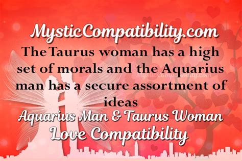 Aquarius Man Taurus Woman Compatibility Mystic Compatibility