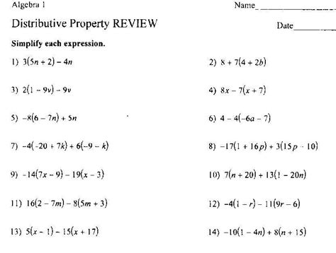 solving equations  distributive property worksheet math worksheet
