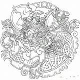 Norse Vikings Nordic Odin Mythology Wikinger Nordische Erwachsene Mythologie Mehr Punzieren Malbuch sketch template