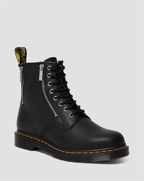 zip nappa leather lace  boots dr martens official