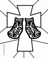 Gospel Pies Evangelio Crafting Apresto Jesus Calzados Craftingthewordofgod Imprimibles Shoe Biblicas Nt sketch template
