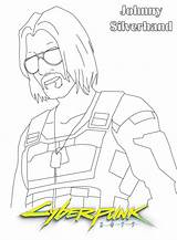 Cyberpunk 2077 Coloring Silverhand Johnny Pages Alvarez Judy sketch template