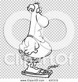Unfit Groaning Outline Standing Scale Illustration Man Rf Royalty Clipart Toonaday Clip sketch template