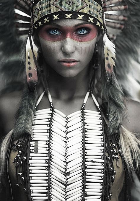 Girl Native American Indian Headdress Warrior Girl Woman