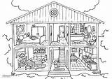 Coloring House Interior Pages Kids Edupics Inside Printable Rooms Book sketch template