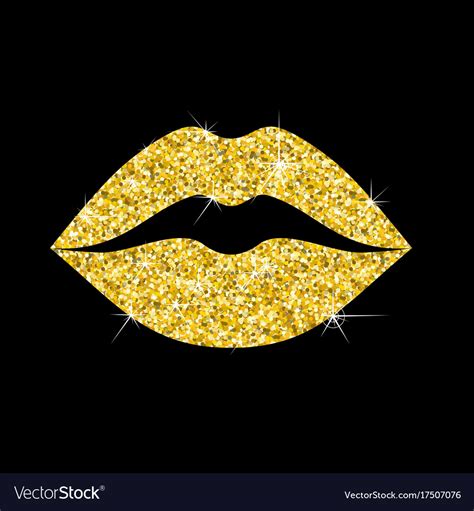 golden lips isolated royalty free vector image
