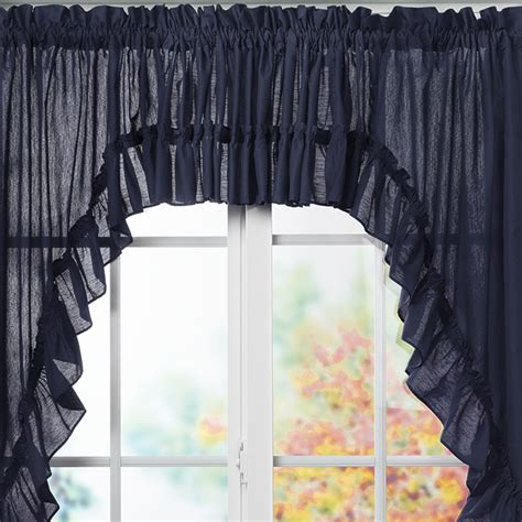 ellis curtain stacey ruffled swag curtains  rod pocket top