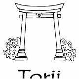 Japan Torii sketch template
