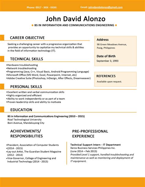 simple  basic resume templates   jobseekers wisestep