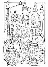 Coloring Pages Adult Printable Glass Bottles Colouring sketch template